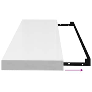 Plovoucí nástěnná police bílá vysoký lesk 80x23,5x3,8 cm MDF - obrázek 10