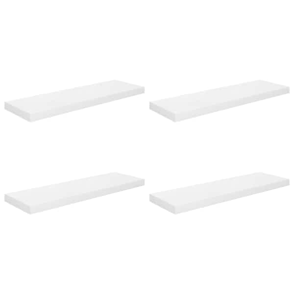 vidaXL seinariiulid, 4 tk, k&otilde;rgl&auml;ikega valge, 80 x 23,5 x 3,8 cm MDF
