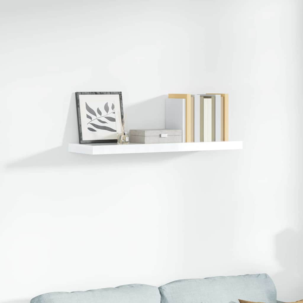Væghylder MDF - Hvid højglans / 90 X 23.5 x 3.8 cm / 1