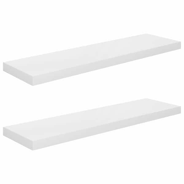 vidaXL seinariiulid, 2 tk, k&otilde;rgl&auml;ikega, valge, 90 x 23,5 x 3,8 cm MDF