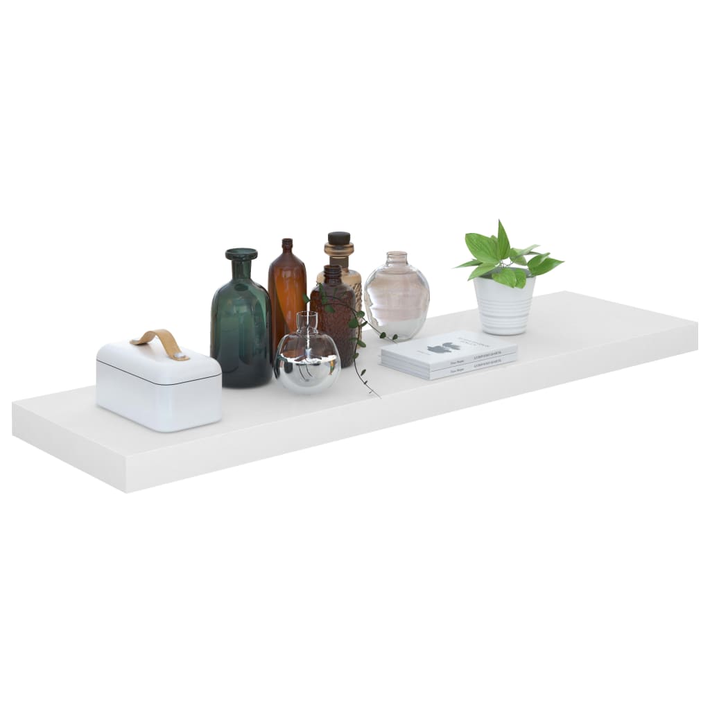 vidaXL Wandschappen zwevend 4 st 90x23,5x3,8 cm MDF hoogglans wit afbeelding