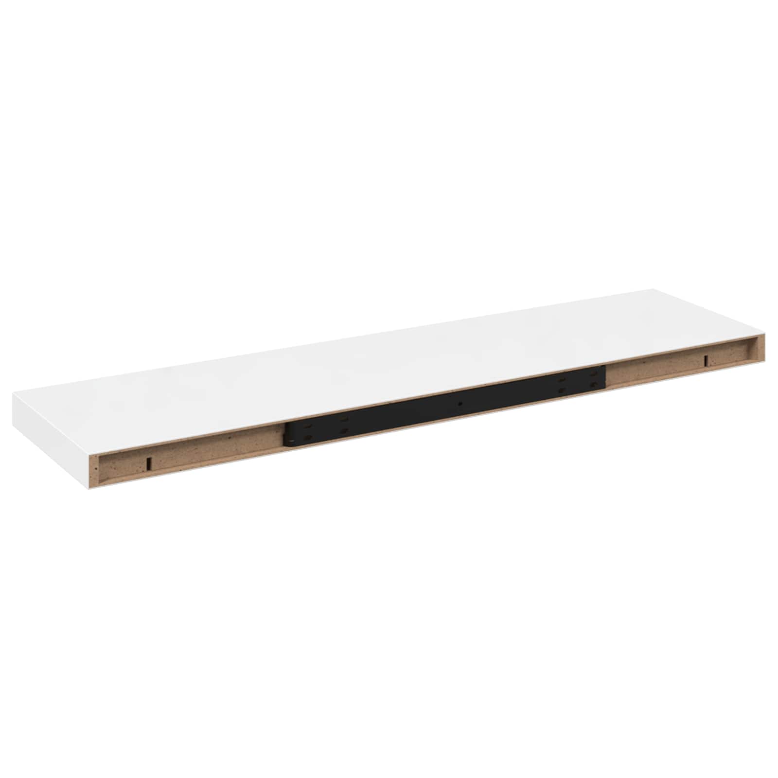 vidaXL Plovoucí nástěnné police 4 ks lesklé bílé 90x23,5x3,8 cm MDF