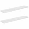 vidaXL seinariiulid, 2 tk, k&otilde;rgl&auml;ikega valge, 120x23,5x3,8 cm MDF