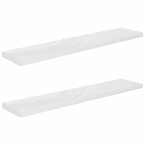 vidaXL seinariiulid, 2 tk, k&otilde;rgl&auml;ikega valge, 120x23,5x3,8 cm MDF