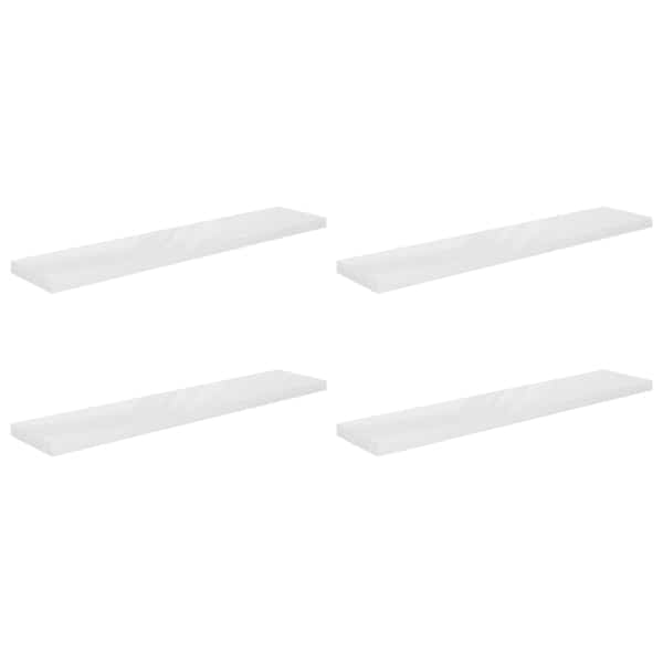 vidaXL seinariiulid, 4 tk, k&otilde;rgl&auml;ikega valge, 120x23,5x3,8 cm MDF