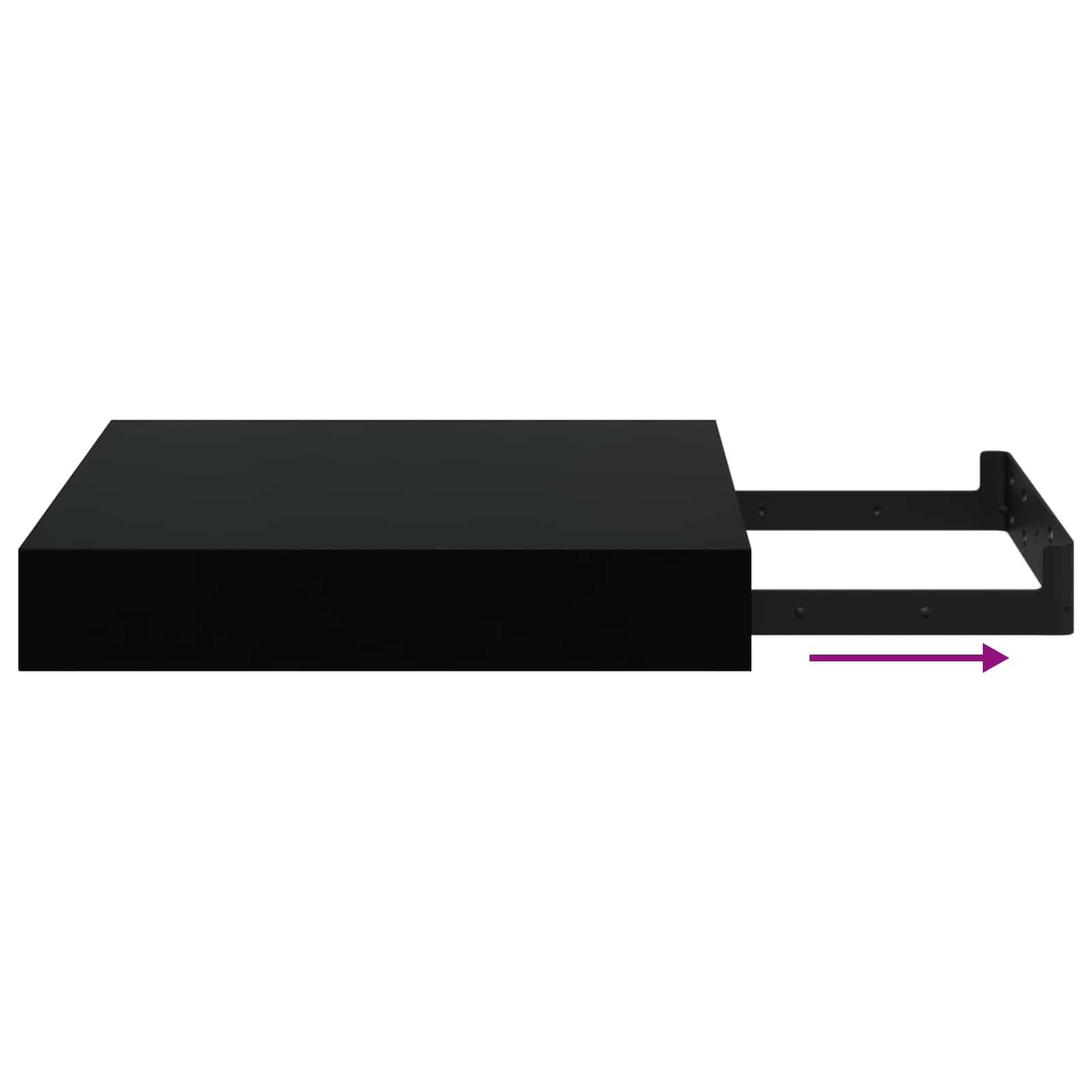 vidaXL Wandschappen zwevend 2 st 23x23,5x3,8 cm MDF hoogglans zwart