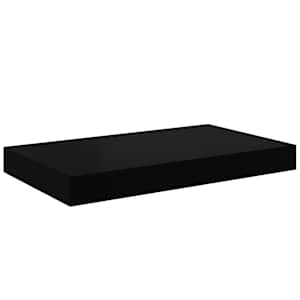 Plovoucí nástěnná police černá vysoký lesk 40 x 23 x 3,8 cm MDF - obrázek 2