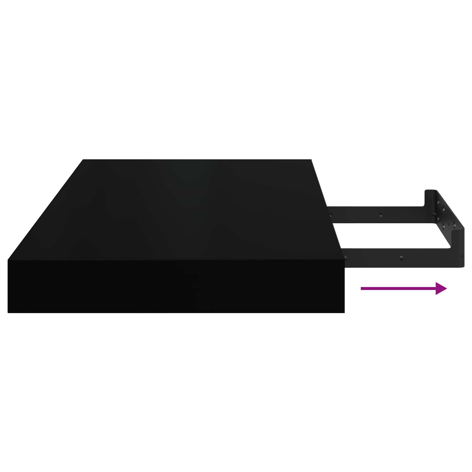 vidaXL Wandschappen zwevend 4 st 40x23,5x3,8 cm MDF hoogglans zwart
