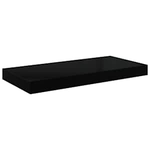 Plovoucí nástěnná police černá vysoký lesk 50 x 23 x 3,8 cm MDF - obrázek 1