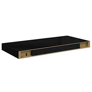 Plovoucí nástěnná police černá vysoký lesk 50 x 23 x 3,8 cm MDF - obrázek 8