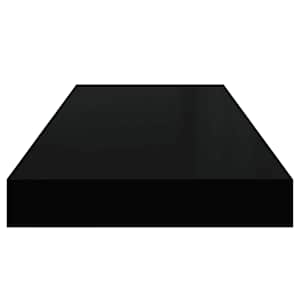 Plovoucí nástěnná police černá vysoký lesk 60x23,5x3,8 cm MDF - obrázek 7