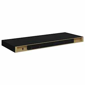 Plovoucí nástěnná police černá vysoký lesk 60x23,5x3,8 cm MDF - obrázek 8