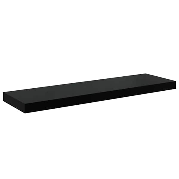 vidaXL seinariiul, k&otilde;rgl&auml;ikega must, 80 x 23,5 x 3,8 cm MDF