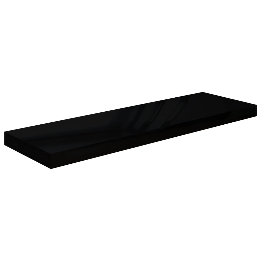 vidaXL Plovoucí nástěnná police černá vysoký lesk 80x23,5x3,8 cm MDF