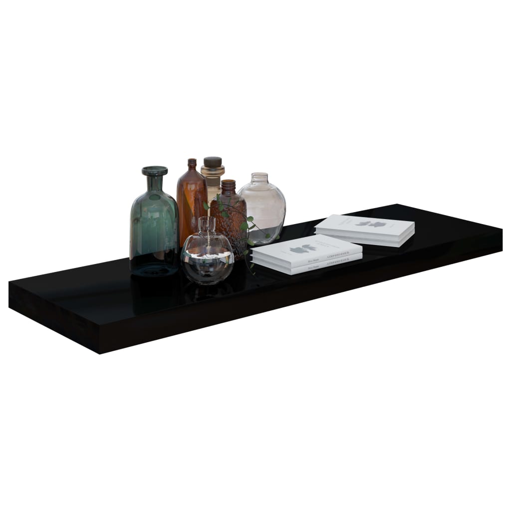 

vidaXL Wandschap zwevend 80x23,5x3,8 cm MDF hoogglans zwart