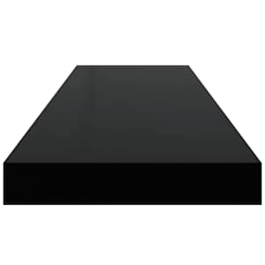 Plovoucí nástěnná police černá vysoký lesk 80x23,5x3,8 cm MDF - obrázek 7