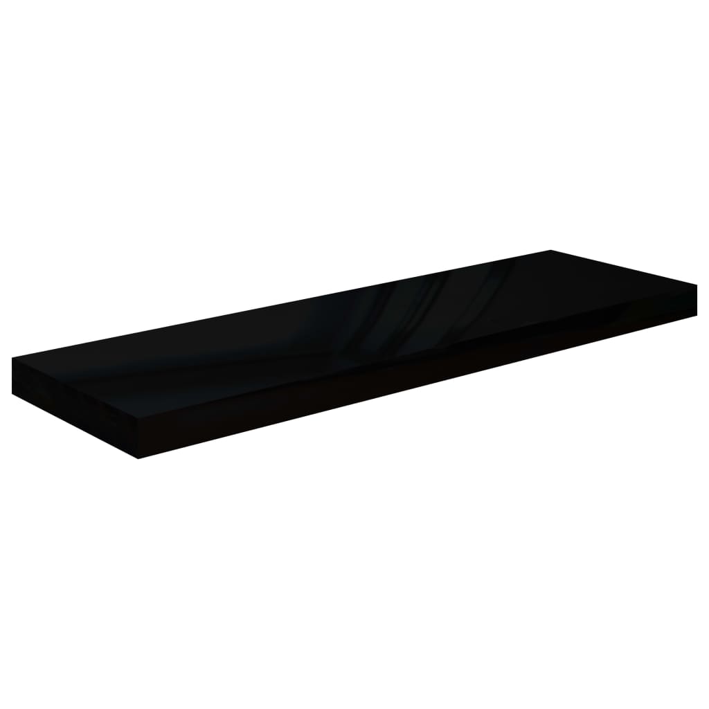 

vidaXL Wandschappen zwevend 2 st 80x23,5x3,8 cm MDF hoogglans zwart