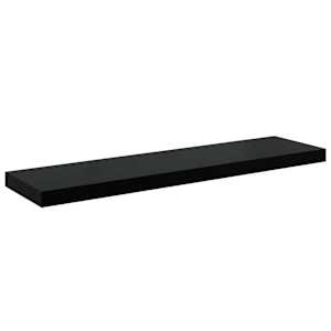 Plovoucí nástěnná police černá vysoký lesk 90x23,5x3,8 cm MDF - obrázek 2