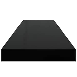 Plovoucí nástěnná police černá vysoký lesk 90x23,5x3,8 cm MDF - obrázek 7