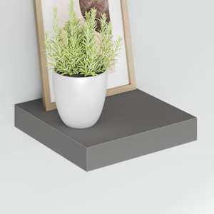 Plovoucí nástěnná police šedá vysoký lesk 23x23,5x3,8 cm MDF - obrázek 4