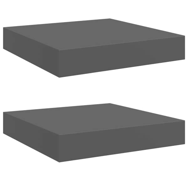 vidaXL seinariiulid, 2 tk, k&otilde;rgl&auml;ikega, hall, 23 x 23,5 x 3,8 cm MDF