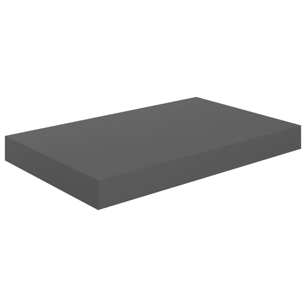 Image of vidaXL Floating Wall Shelf High Gloss Grey 40x23x3.8 cm MDF