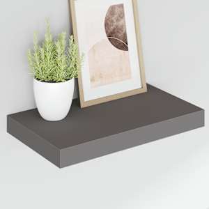 Plovoucí nástěnná police šedá vysoký lesk 40 x 23 x 3,8 cm MDF - obrázek 4