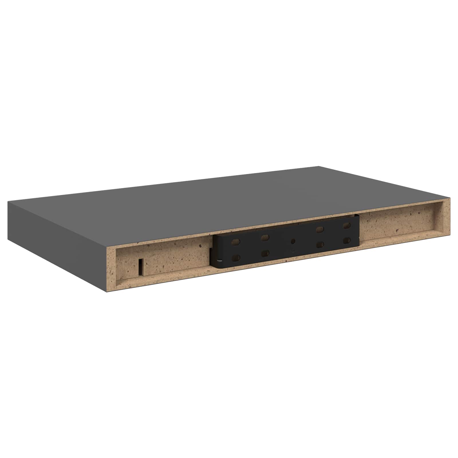 vidaXL Plovoucí nástěnné police 4 ks šedé vysoký lesk 40x23,5x3,8 cm MDF