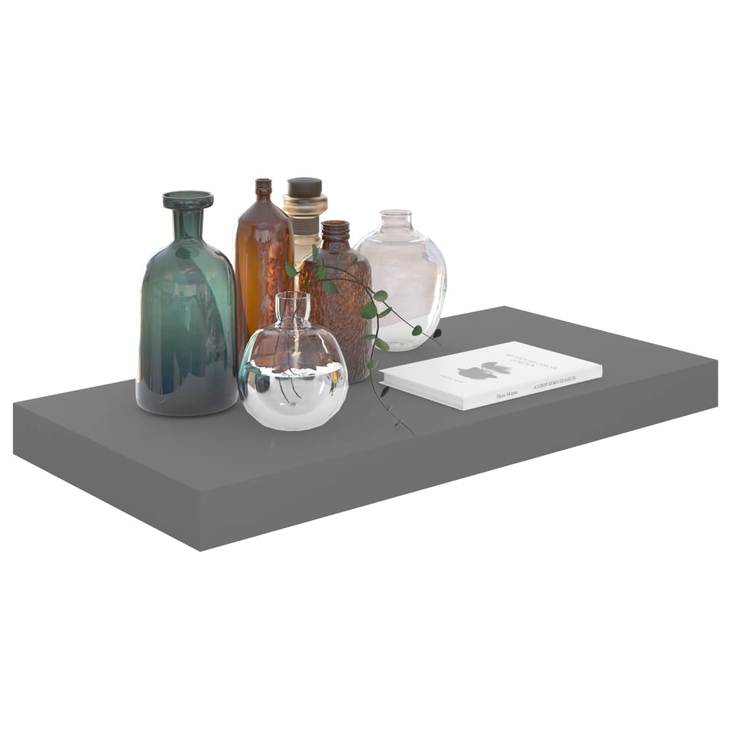 

vidaXL Wandschap zwevend 50x23x3,8 cm MDF hoogglans grijs