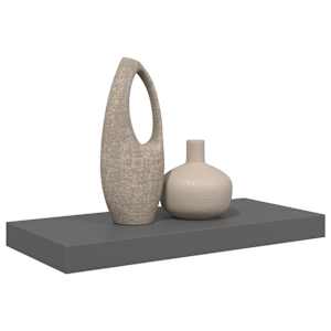 Plovoucí nástěnná police šedá vysoký lesk 50 x 23 x 3,8 cm MDF - obrázek 5