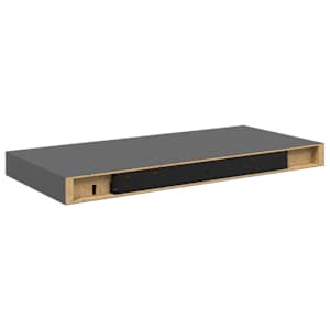 Plovoucí nástěnná police šedá vysoký lesk 50 x 23 x 3,8 cm MDF - obrázek 8