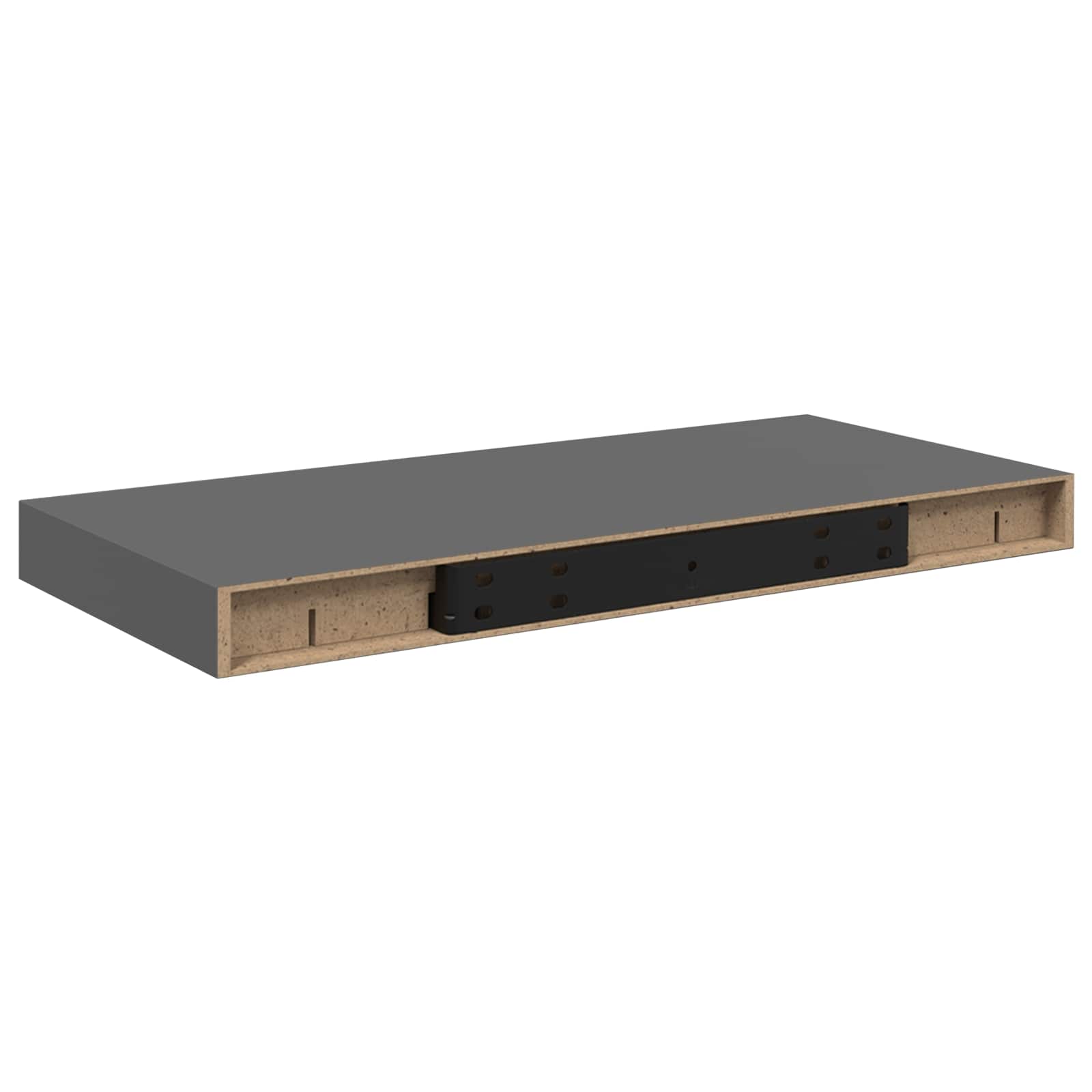 vidaXL Plovoucí nástěnné police 4 ks šedé vysoký lesk 50x23,5x3,8 cm MDF