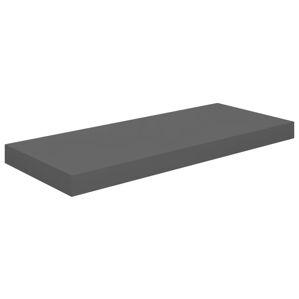 323790 vidaXL Floating Wall Shelf High Gloss Grey 60×23,5×3,8 cm MDF