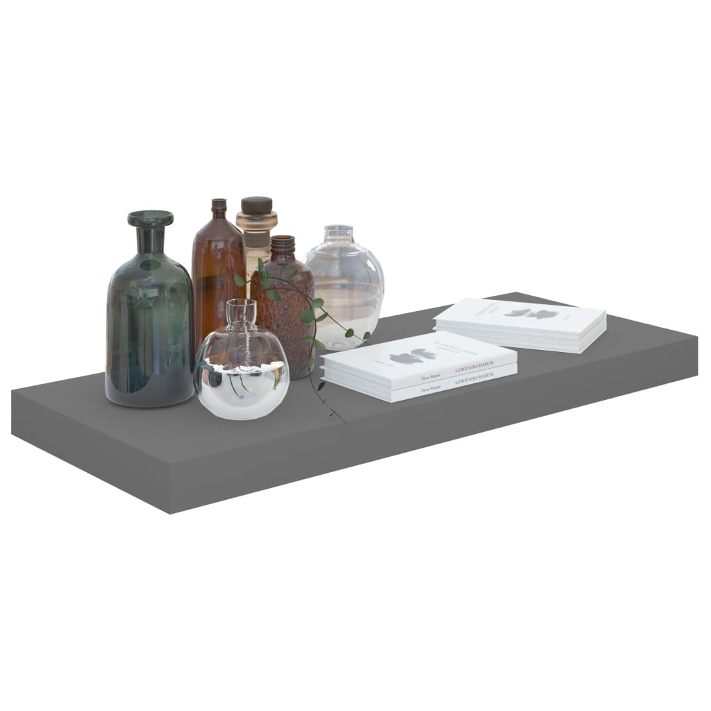 

vidaXL Wandschap zwevend 60x23,5x3,8 cm MDF hoogglans grijs