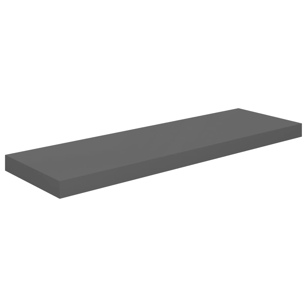 vidaXL Plovoucí nástěnná police šedá vysoký lesk 80x23,5x3,8 cm MDF