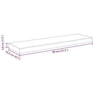 Plovoucí nástěnná police šedá vysoký lesk 80x23,5x3,8 cm MDF - obrázek 14