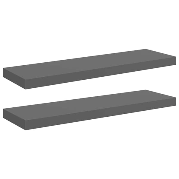 vidaXL seinariiulid, 2 tk, k&otilde;rgl&auml;ikega, hall, 80 x 23,5 x 3,8 cm MDF