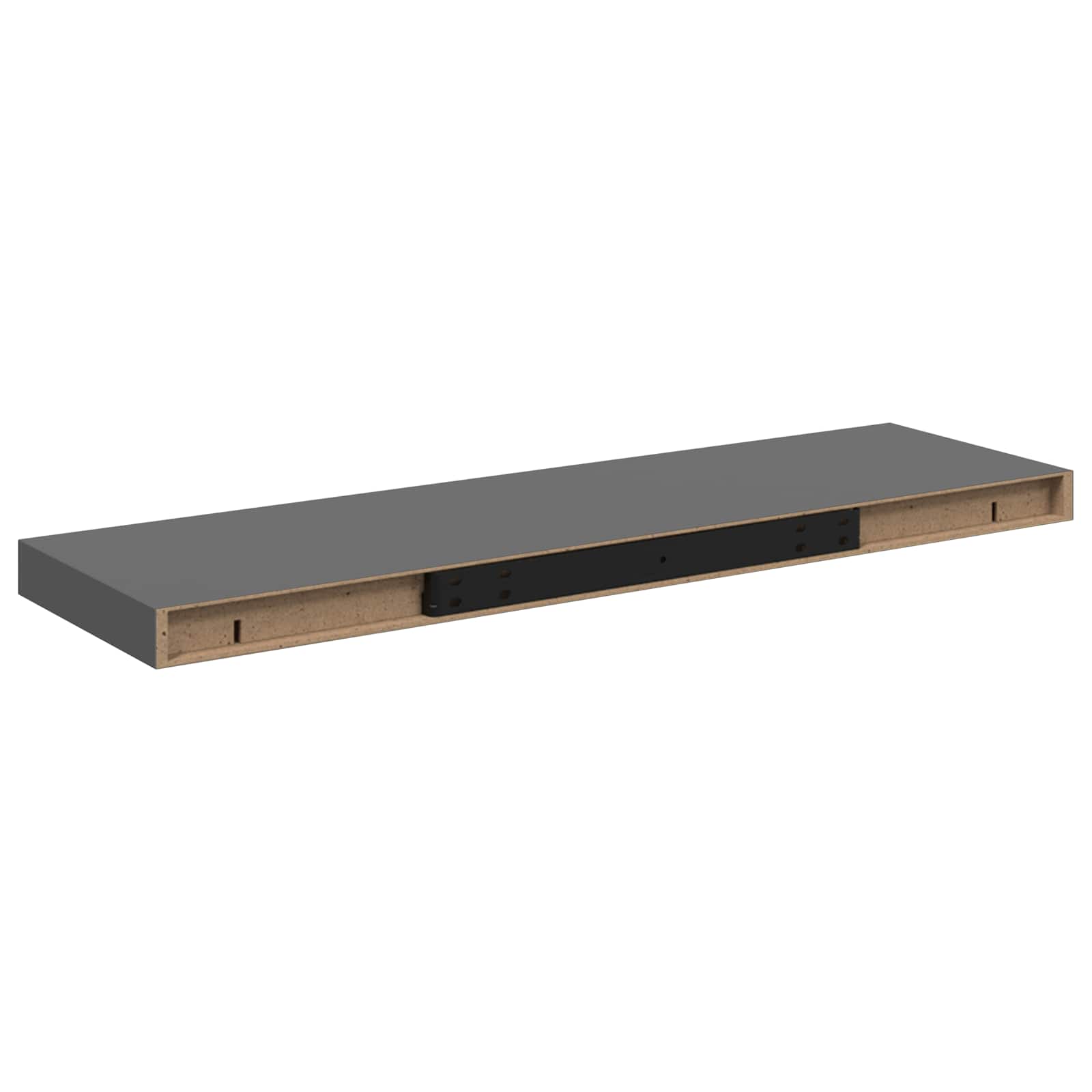 vidaXL Plovoucí nástěnné police 2 ks lesklé šedé 80x23,5x3,8 cm MDF