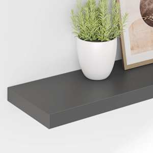 Plovoucí nástěnná police šedá vysoký lesk 90x23,5x3,8 cm MDF - obrázek 4