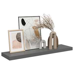 Plovoucí nástěnná police šedá vysoký lesk 90x23,5x3,8 cm MDF - obrázek 5