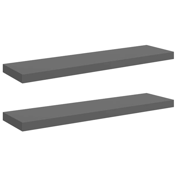 vidaXL seinariiulid, 2 tk, k&otilde;rgl&auml;ikega, hall, 90 x 23,5 x 3,8 cm MDF