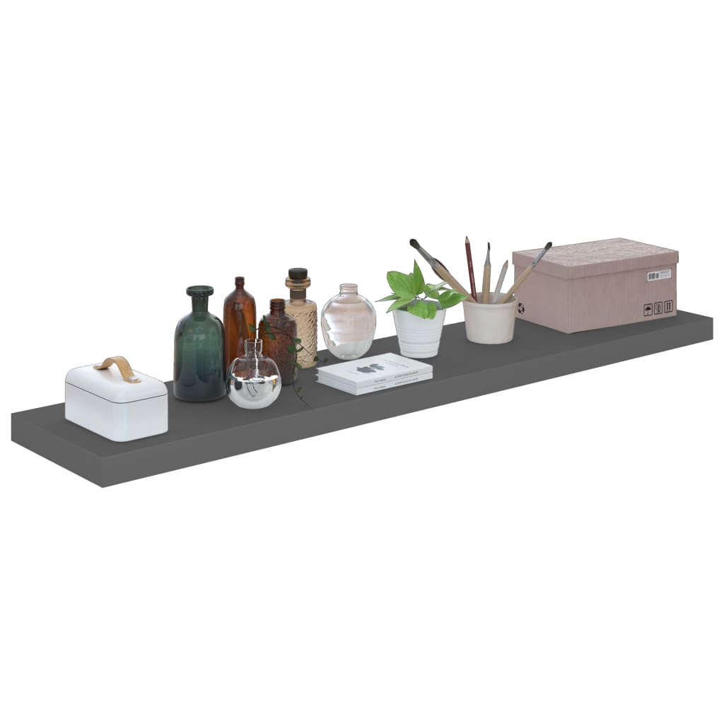 

vidaXL Wandschappen zwevend 4 st 120x23,5x3,8 cm MDF hoogglans grijs