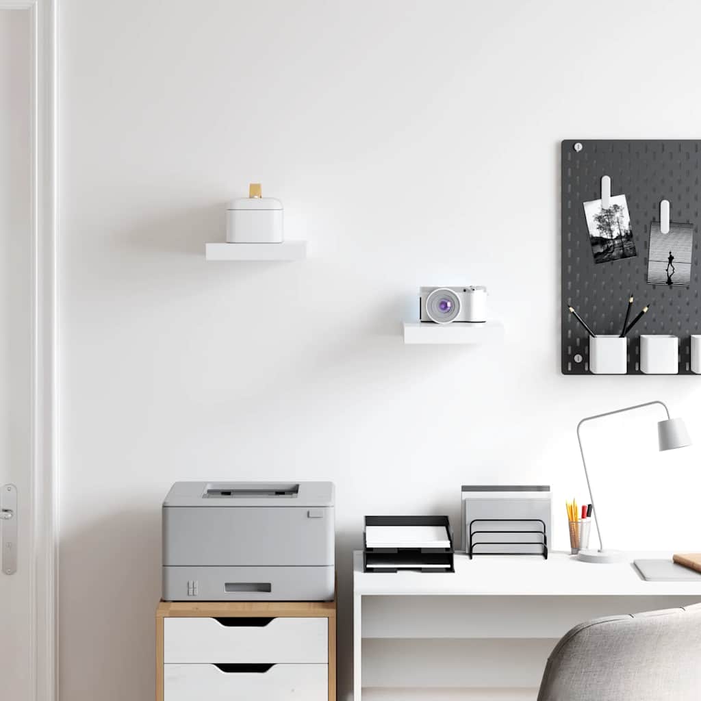 Thumbnail - vidaXL Schweberegale 2 Stk. Weiß 23x23,5x3,8 cm MDF