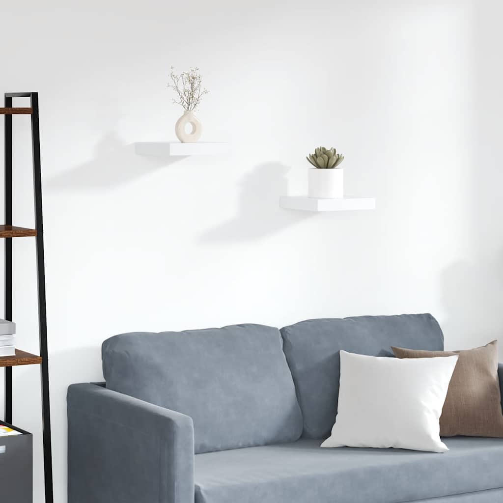 vidaXL Schweberegale 2 Stk. Weiß 23x23,5x3,8 cm MDF