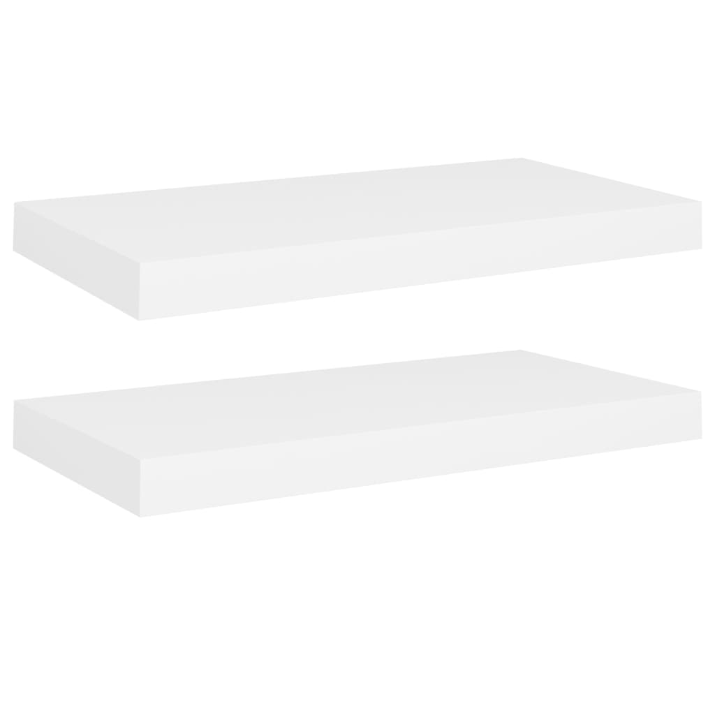 Image of vidaXL Floating Wall Shelves 2 pcs White 50x23x3.8 cm MDF