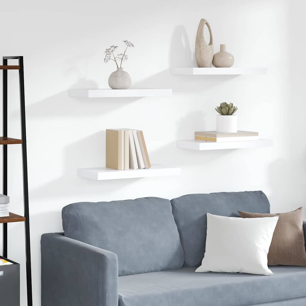 vidaXL svævehylder 4 stk. 50x23,5x3,8 cm MDF hvid
