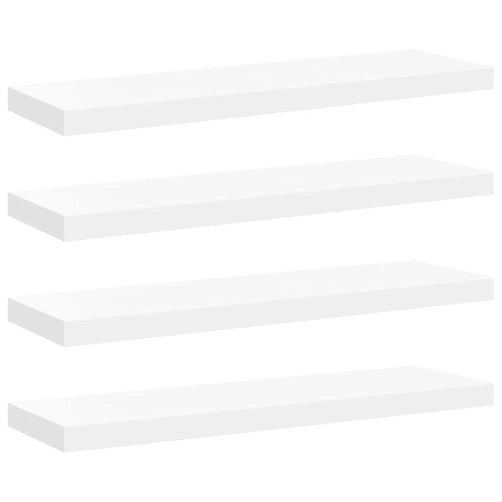 vidaXL Plovoucí nástěnné police 4 ks bílé 80 x 23,5 x 3,8 cm MDF