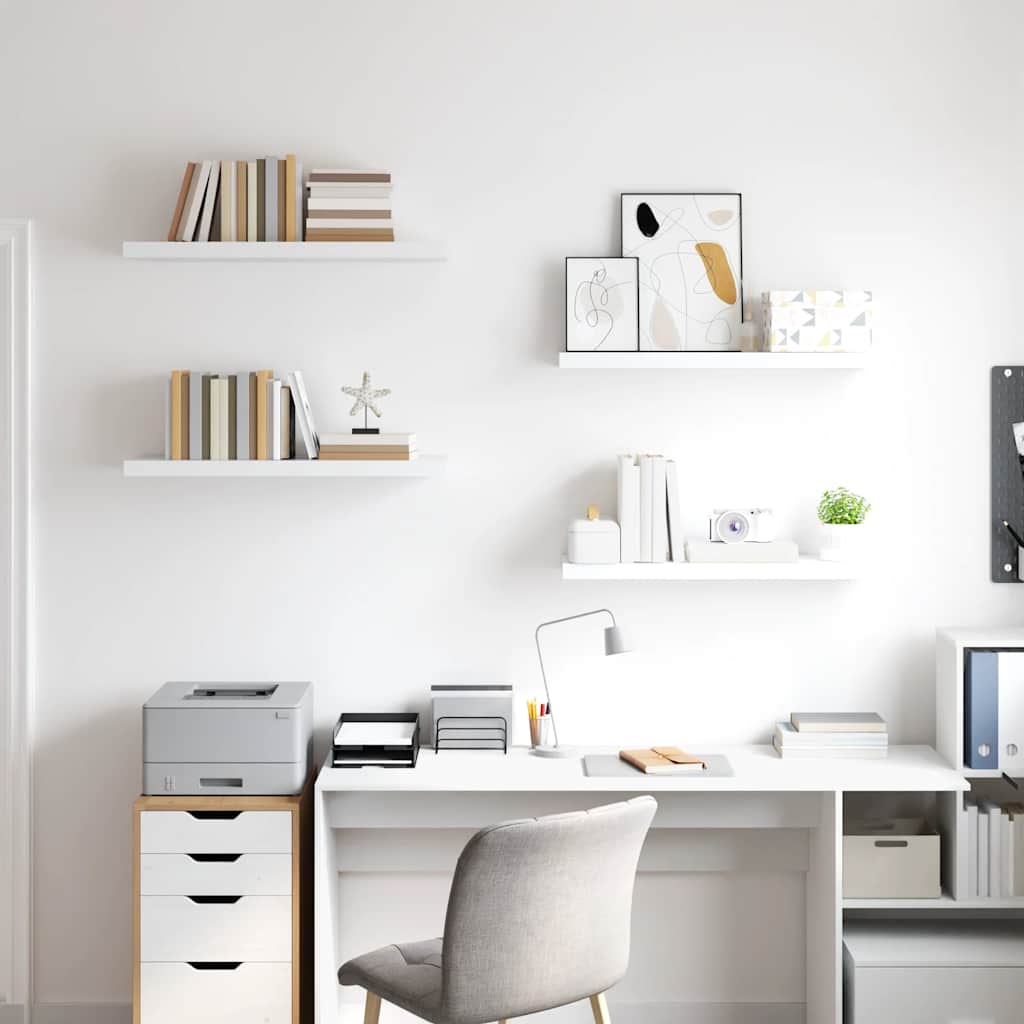 Thumbnail - vidaXL Schweberegale 4 Stk. Weiß 80x23,5x3,8 cm MDF