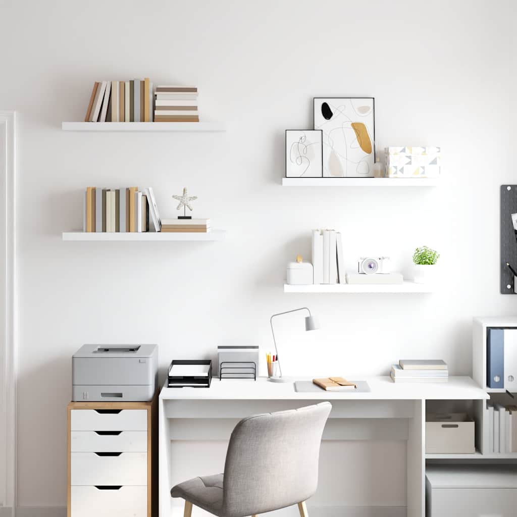 Thumbnail - vidaXL Schweberegale 4 Stk. Weiß 80x23,5x3,8 cm MDF