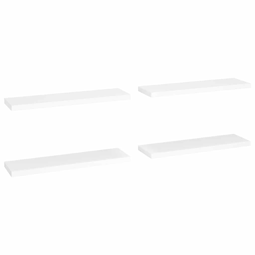 vidaXL Plovoucí nástěnné police 4 ks bílé 90 x 23,5 x 3,8 cm MDF